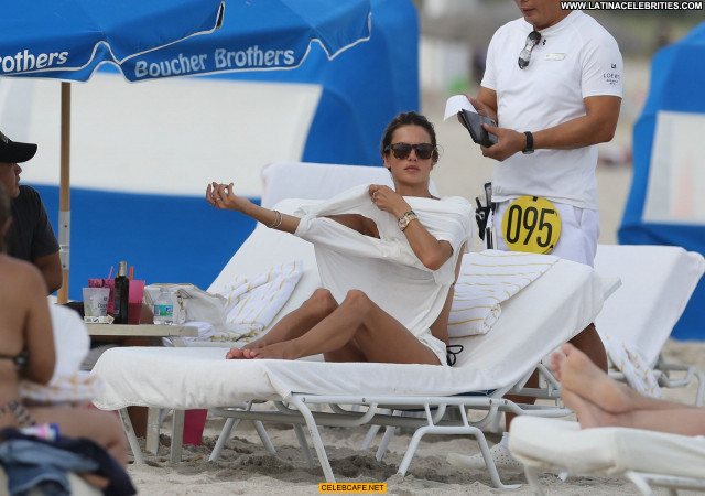Alessandra Ambrosio Miami Beach Celebrity Beautiful Babe Posing Hot