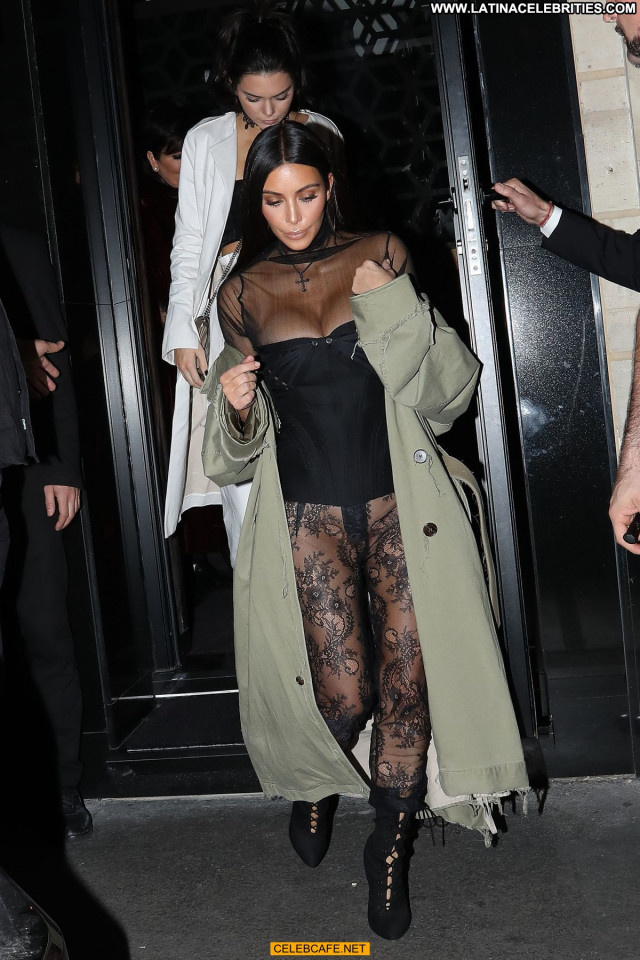 Kim Kardashian No Source Posing Hot Babe Beautiful Panties Paris