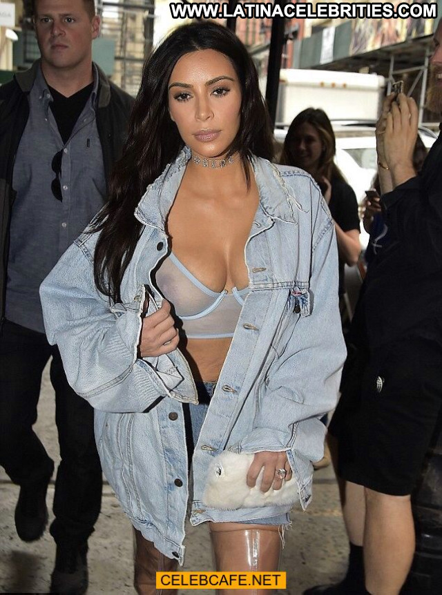 Kim Kardashian New York Posing Hot Bra Celebrity New York Babe See