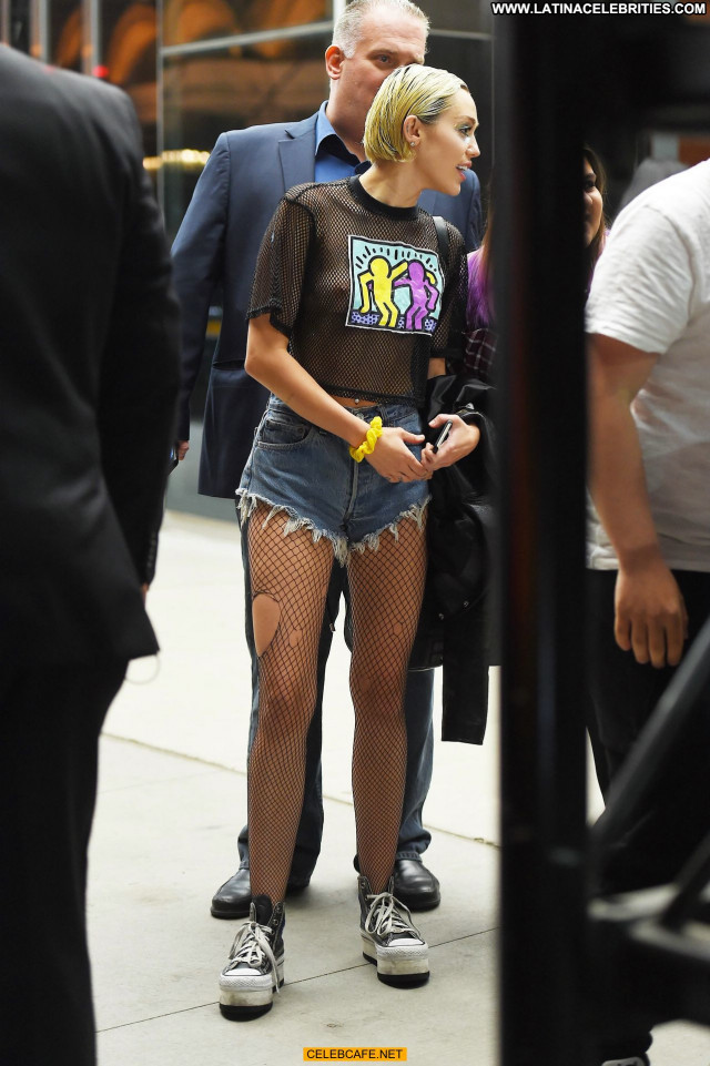 Miley Cyrus No Source Celebrity Babe Shirt Posing Hot Shorts