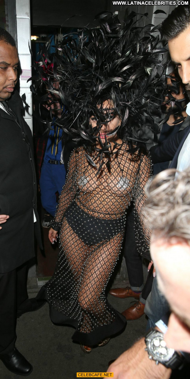 Lady Gaga No Source Babe Topless Gag Fishnet Posing Hot Celebrity