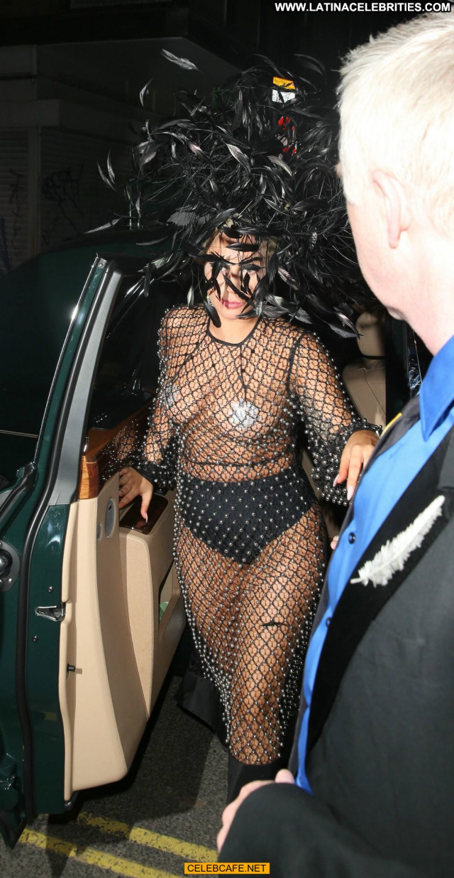 Lady Gaga No Source Posing Hot Topless Babe Fishnet Beautiful