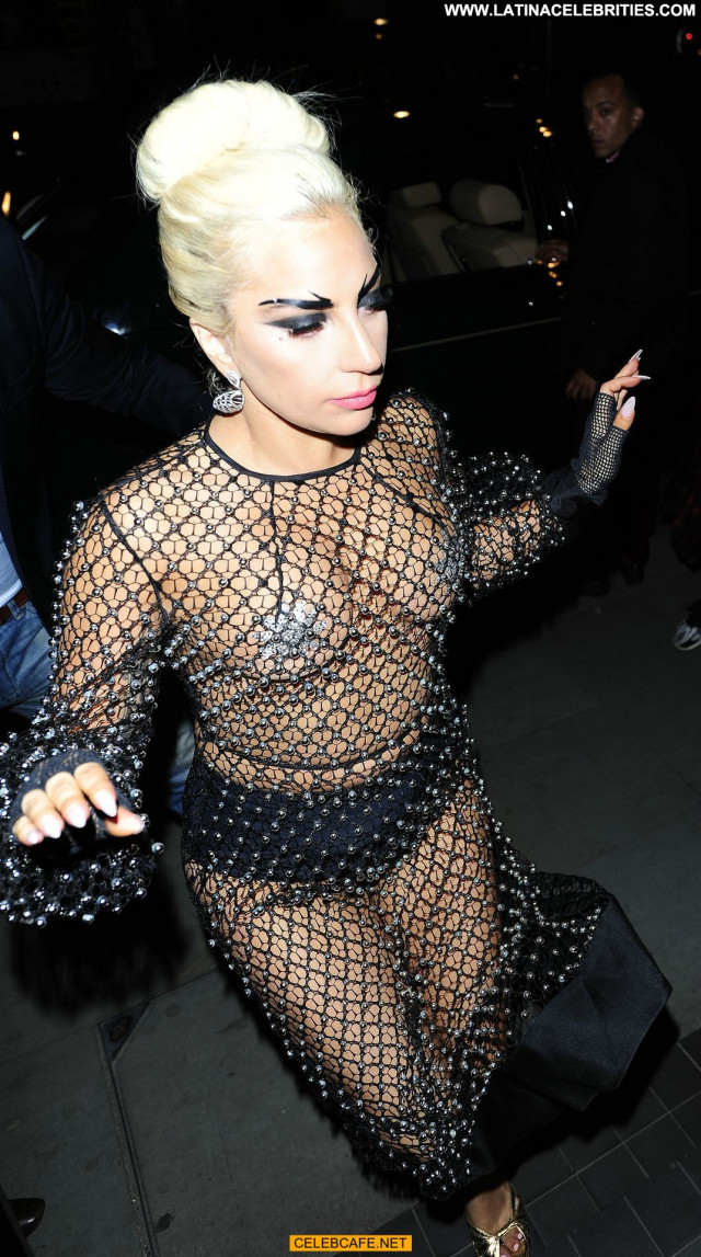 Lady Gaga No Source Gag London Topless Toples Fishnet Posing Hot