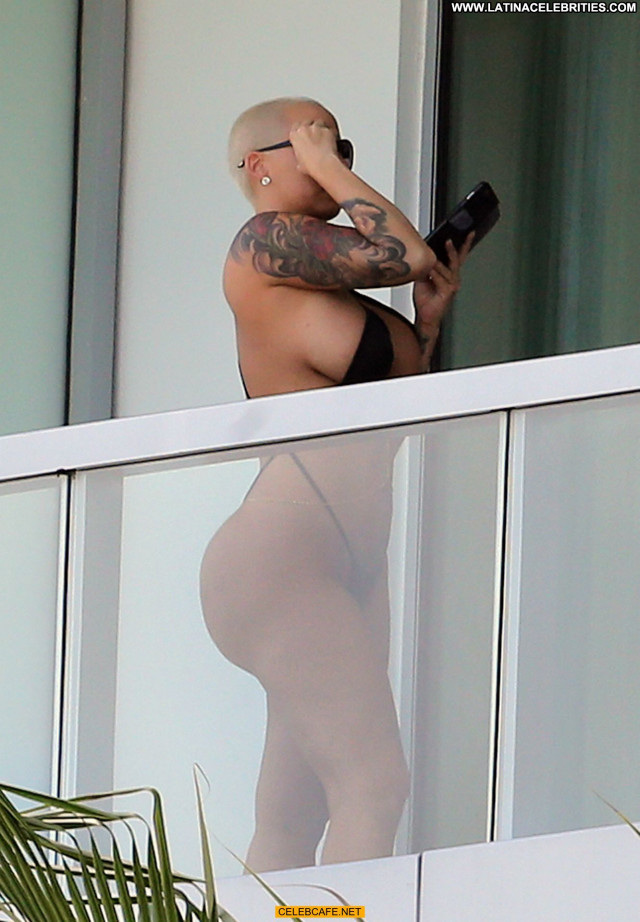 Amber Rose No Source Balcony Beautiful Hot Big Ass Celebrity Babe Ass