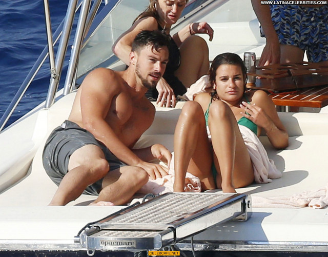 Lea Michele No Source Nipple Slip Celebrity Babe Beautiful Italy Boat