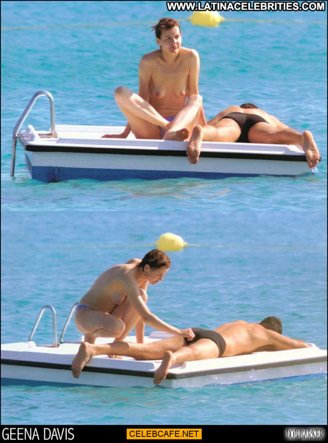 Geena Davis Paparazzi Shots Beautiful Celebrity Topless Posing Hot