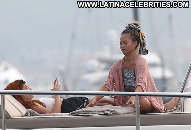 Chrissy Teigen Beautiful Yacht Babe Posing Hot Paparazzi Celebrity