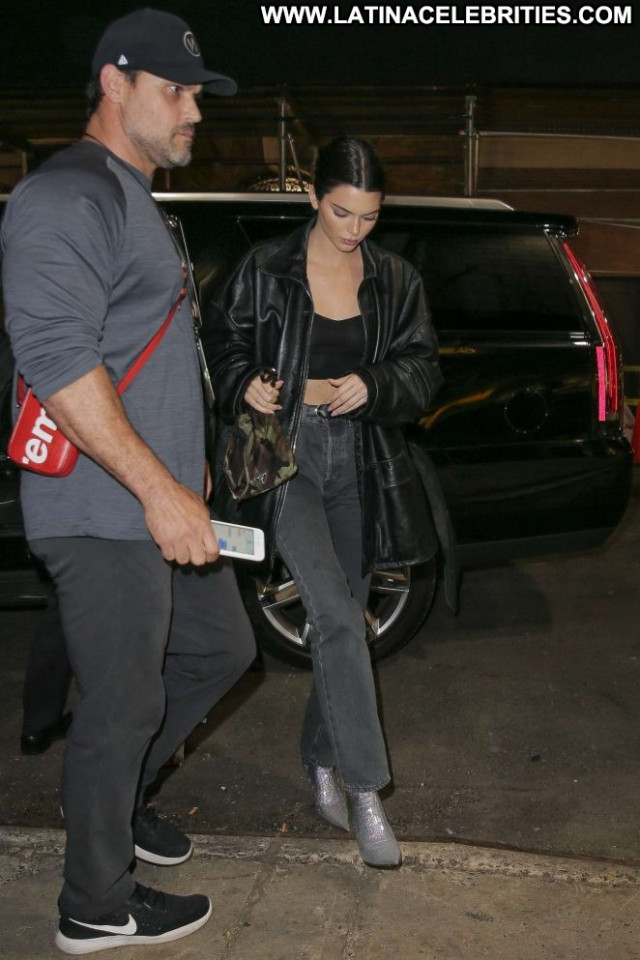 Kendall Jenner No Source Beautiful Paparazzi Leather Celebrity Posing