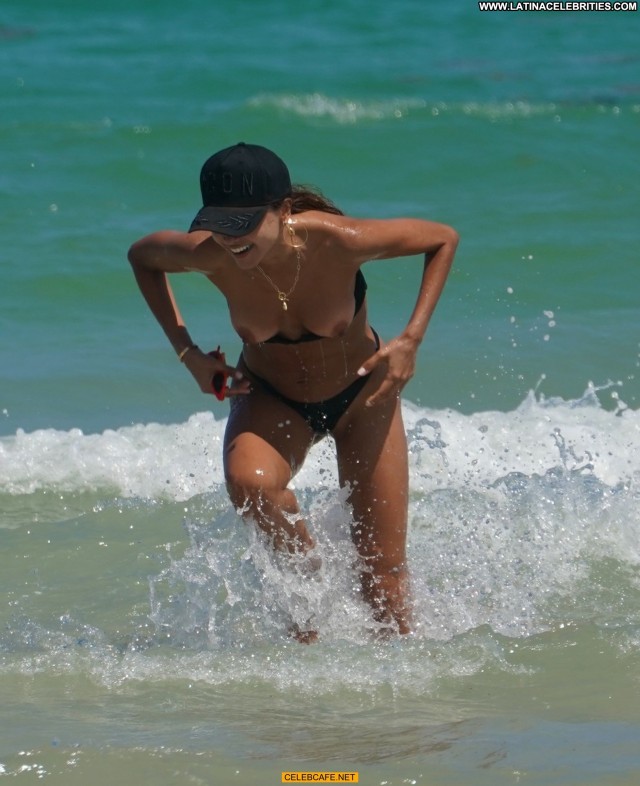 Patricia Contreras The Beach Posing Hot Babe Beautiful Celebrity Boob